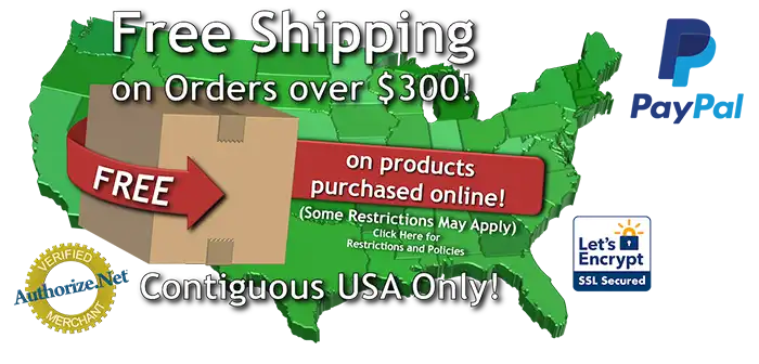 Free Shipping for Orders Over $300