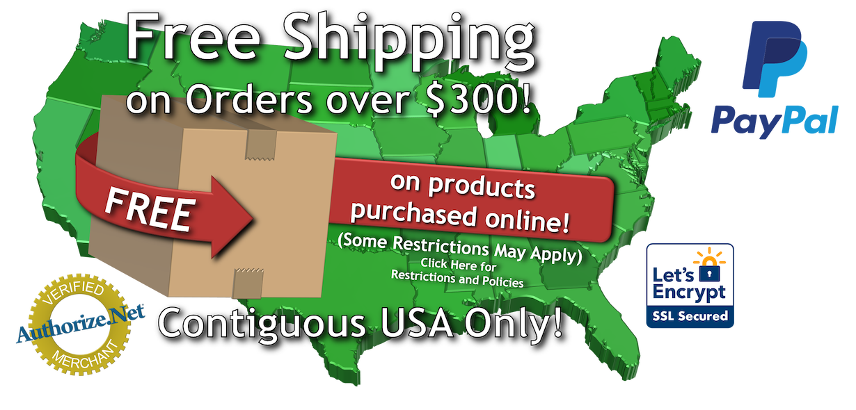 Free Shipping for Orders Over $300