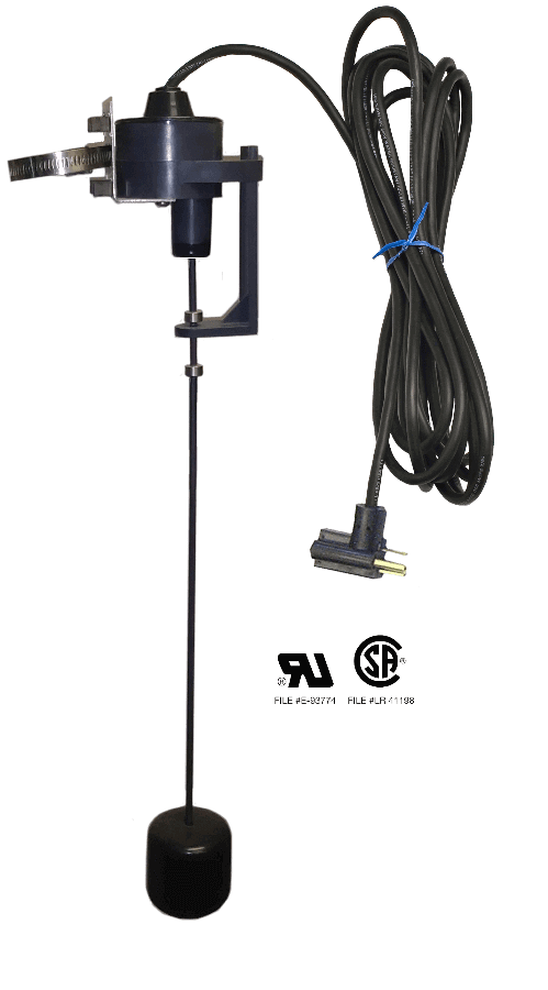 - 120 VAC Plug Vertical Float Switch N.O 20 Foot 1" to 15" Pumping Range 