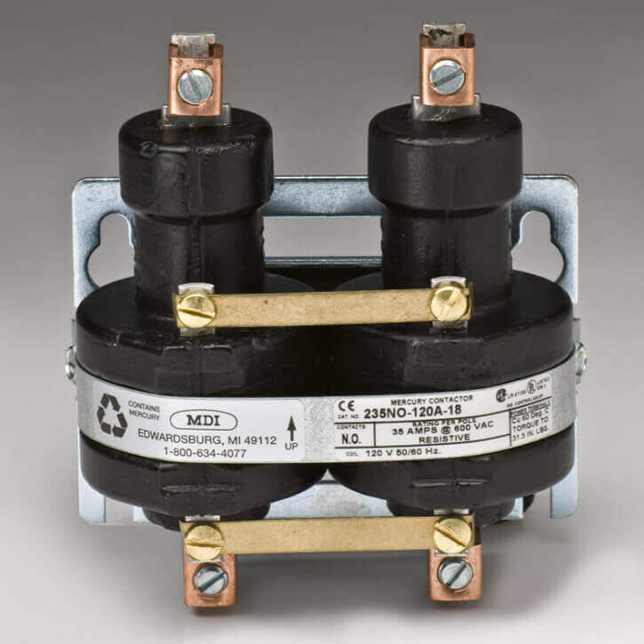 Mercury Relay - Hg Relay - Normally Open - 2 Pole - 35 AMP - 24