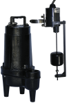 Champion Sewage Pump - 1/2 HP - 115 VAC - 20 foot cord - 109 GPM - 25 foot Head w/ Vertical Switch