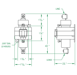 Single Pole 35 AMP Normally Closed Dimensional Drawing