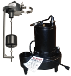 MDI Sewage Pump - 1/2 HP - 115 VAC - 10 foot cord - 108 GPM - 18 foot Head w/ Vertical Switch