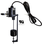 Vertical Float Switch - 10 Foot - 2 HP @ 240 VAC - 1 to 6 Inch Pumping Range - Normally Open - Skived Cord Ends