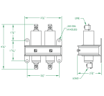 L 2 Pole 35 AMP Normally Open Dimensional Drawing