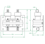 2 Pole 100 AMP Normally Open Dimensional Drawing