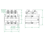 3 Pole 35 AMP Normally Open T-Top Dimensional Drawing