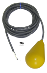 Mercury (Hg) Pilot Duty | Control Panel Avocado Float Switch - 10 Foot - Normally Open - Narrow Angle - Skived Cord Ends (Over Stocked)