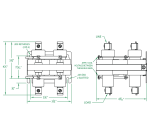 4 Pole 60 AMP Normally Closed Steel Strap Dimensional Drawing