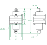 Single Pole 100 AMP Normally Closed Dimensional Drawing