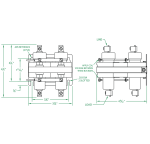 4 Pole 35 AMP Normally Closed Steel Strap Dimensional Drawing
