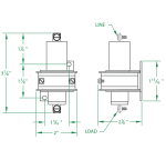 Single Pole 30 AMP Normally Open Dimensional Drawing