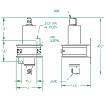 L Single Pole 35 AMP Normally Open Dimensional Drawing