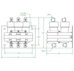 3 Pole 100 AMP Normally Open Dimensional Drawing