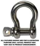 Shackle - Stainless Steel - For Chain Size 0.375 (3/8) Inch - 3,000 lbs SWL - Flo Pro