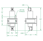 L Single Pole 60 AMP Normally Open Dimensional Drawing