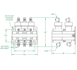 3 Pole 35 AMP Normally Open Steel Strap Dimensional Drawing