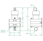 Single Pole 100 AMP Normally Open Dimensional Drawing