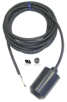 Pump Duty Float Switch - 40 Foot - Tetherless | Internally Weighted - Normally Open - Narrow Angle - Skived Cord Ends