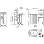 MDI Single Pole SSR Dimensions with Heat Sink