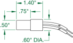 1 AMP Non-Mercury Tilt Switch Dimensions